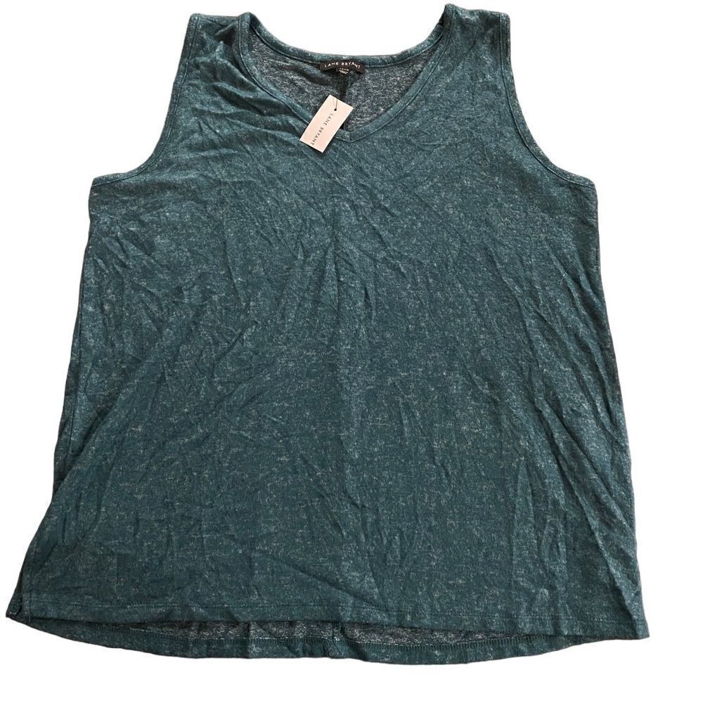 Lane Bryant NWT sweater tank top blue green Heather size 14/16
